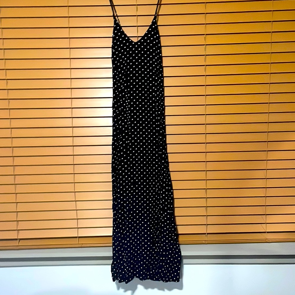 Black and white polka dot maxi dress